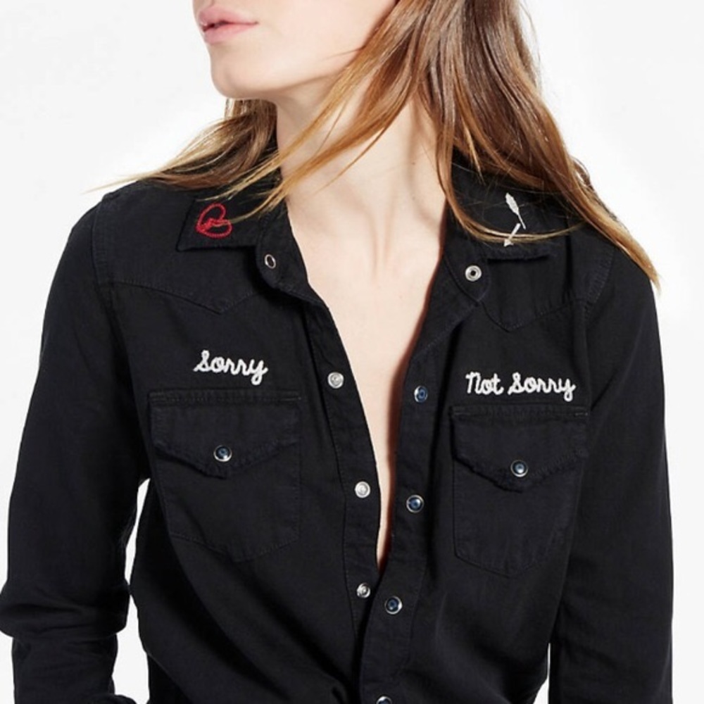 Lucky Brand Sorry Not Sorry Button-Down